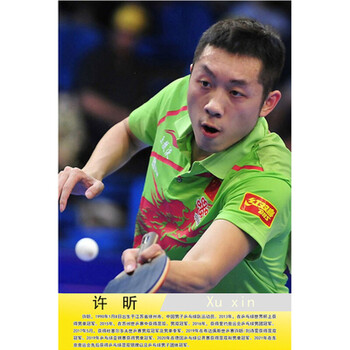 海报体育张继科刘诗雯孙颖莎墙贴纸贴画挂画桔红色9许昕70105cm背面带