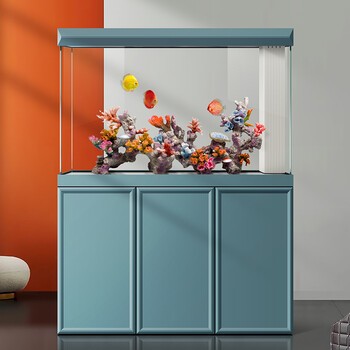 eyckee爱客2022新款超白玻璃鱼缸客厅大型落地玄关生态缸屏风金鱼缸龙