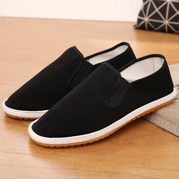 红青百年老北京布鞋男春夏季透气千层底传统布鞋黑色男士一脚蹬防滑