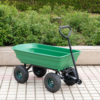 翻斗拉货车折叠小推车农用推货车搬运车家用 小号绿色翻斗车气态轮