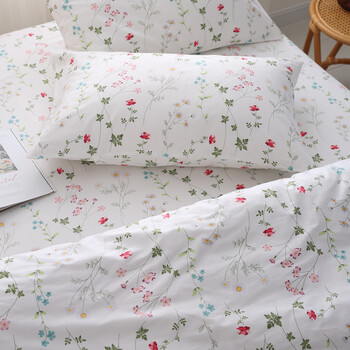 猎空家纺床单单件春天小清新白底小碎花床单单件纯棉斜纹12151820m床