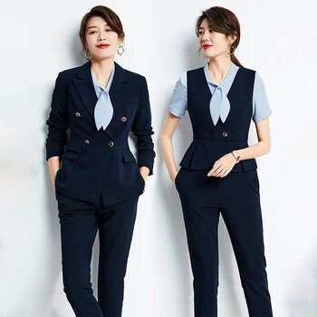 特洛曼职业装女西裤显瘦工作服女裤