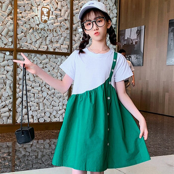 胖女童连衣裙夏季新款女大童宽松韩版显瘦夏装裙潮5-12岁小学生棉洋气