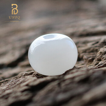 uhfq 和田玉路路通吊坠羊脂玉白玉珠单颗算盘珠散珠