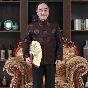 啄木鸟中老年人唐装中式大码上衣古装薄款古风爷爷装男士男式春秋季