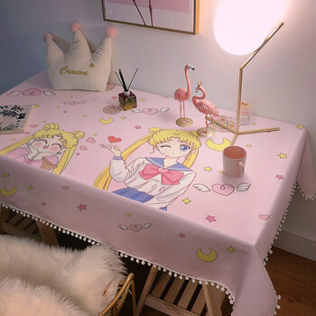 桌布布艺ins少女心书桌布粉色少女心桌布学生书桌电脑桌日式简约可爱