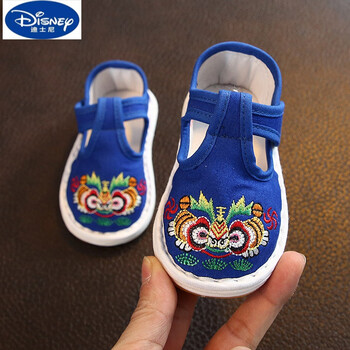 千层底布鞋儿童布鞋宝宝手工布鞋男宝老虎头女童kl001蓝色15码内长145