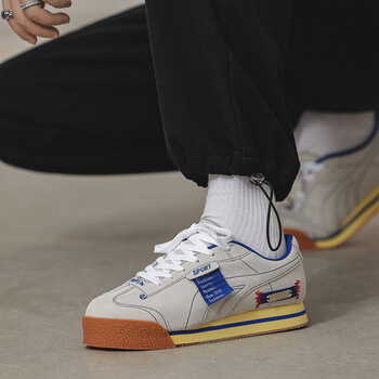 檀典款阿甘鞋男ins潮复古运动休闲情侣运动鞋厚底休闲蓝色35