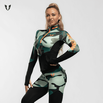 戎美丹尼马甲线健身服 马甲线健身服女a 迷彩 xs【图片 价格 品牌