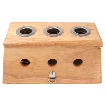 子彧ziyu温灸器具艾灸盒单孔温灸盒随身灸竹制橡木温灸器长形四孔艾灸