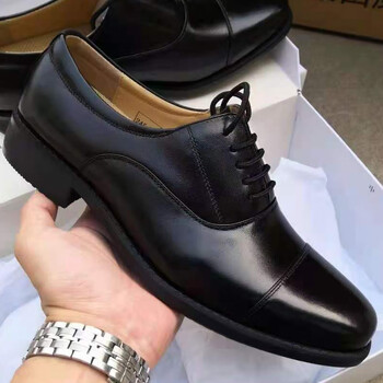 惊电鹰校尉士兵军迷官男女三接头皮鞋黑色鞋商务校尉皮鞋陆战执勤皮鞋