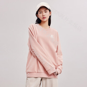 安踏anta套头秋季运动休闲中性卫衣男女同款简约百搭圆领长袖情侣运动