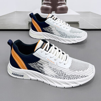 敛杉男鞋2024春夏季新品鞋子男运动跑步板鞋软底网面鞋男士休闲鞋劳保