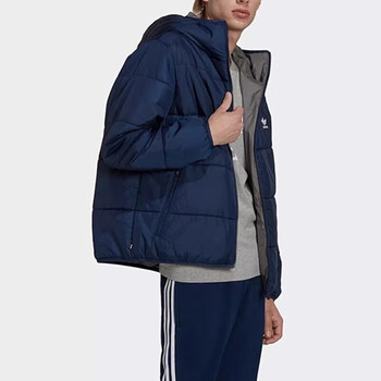阿迪达斯adidas阿迪达斯三叶草男装双面穿2023冬季运动保暖棉服外套hm