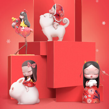 白夜童话 猫将军创意艺术摆件节日礼品 新年版组合套餐1.