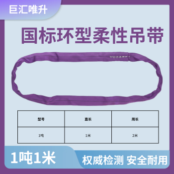 国标柔性起重吊带吊树软吊绳3吨环形5吨圆形O型吊装带2吨行车吊车 环型1吨1米（周长2米）