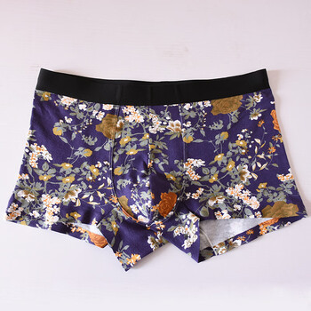 【京东质量保证】男士大花裤衩男士单条装纯棉透气男个性图案性感舒适