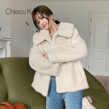 chiecukscbn轻奢女装貂皮大衣女中长款年轻整貂裘皮2023年新款水貂