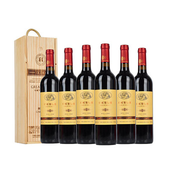 长城(changcheng)中粮华夏长城盛藏解百纳 干红葡萄酒送礼 整箱6瓶*
