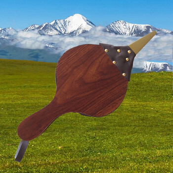 手动木质皮老虎吹尘器手风器户外野餐烧烤用品壁炉工具 三角嘴小号30.