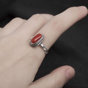 abdo藏式戒指印度尼泊尔手工银饰品925银镶嵌女男开口复古民族风三号