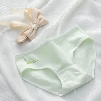 石墨烯日系卡通小兔纯棉内裤女批发全棉裆女生抗菌少女款短裤绿色m