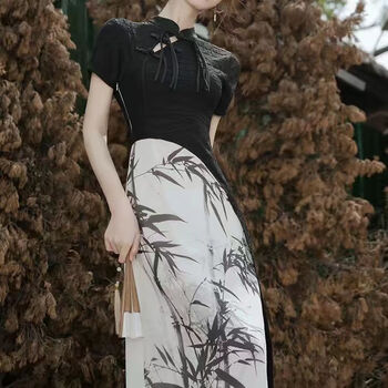 bgai国潮女装新中式连衣裙女2024旗袍女高级感夏季国风裙子女小众设计