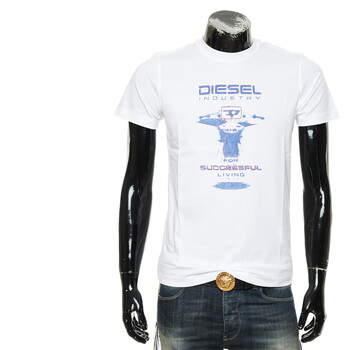 diesel/迪赛 海外直邮 男士时尚潮牌纯棉短袖t恤 a12497 0grai 白色