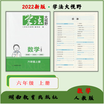 学法大视野小学数学三3四4五5六6年级上下册人教版含答案六年级全新