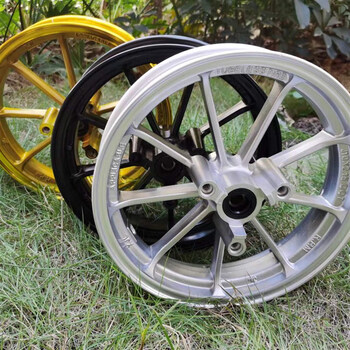 钻技电动车1012寸九爪骠骑鬼火战速小龟小牛电摩铝合金前轮轮圈轮毂12