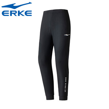 鸿星尔克(erke)束脚针织运动裤男裤夏季轻薄透气口袋拉链九分裤学生