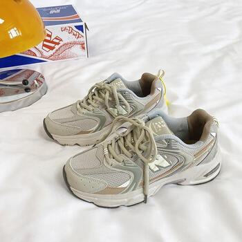 鞋男ins大象灰复古休闲运动鞋女情侣厚底跑步鞋大象灰建议大半码码39