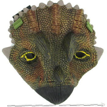 恐龙玩具学生装扮头套塑胶儿童游戏互动玩具礼物活动道具 三角龙面具