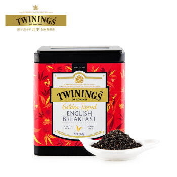 英国川宁(TWININGS) 金毫英式早餐红茶听装 进口茶叶散茶 100g