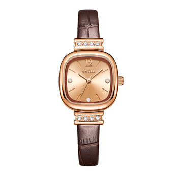 金诗顿 kimsdun品牌直播复古时尚小方糖镶钻手表女表防水石英表 玫金