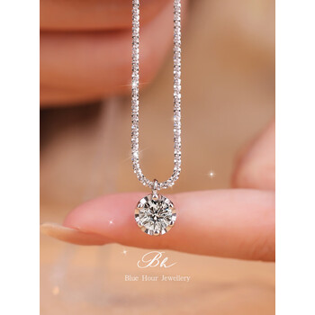 drmeilia莫桑钻项链2023新款锁骨链女感轻奢小众送女朋友礼物1克拉