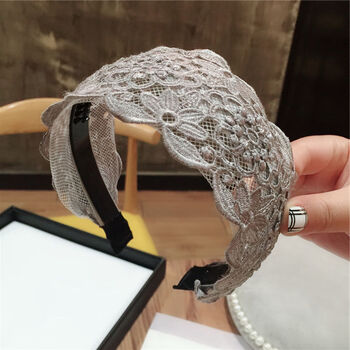 shuyao盖白发的宽发卡发卡成年女妈妈款蕾丝宽发带遮白发宽边头箍中年