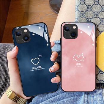 苹果ipone13手机壳男女通用情侣款创意情侣爱心钢化玻璃手机壳iphone
