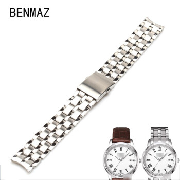 BENMAZ 宾马时钢表带 适���于天梭T033表带钢带表链钢表链T033410A 19MM 银色钢带 19mm