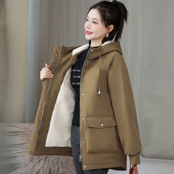 文颇wenpo大码女装200斤胖mm加肥加大派克服冬季特大码加棉服加绒加厚