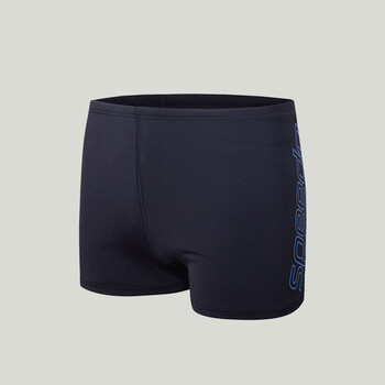 速比涛speedo时尚印花舒适抗氯装备平角泳裤男经典红黑水陆两用深蓝