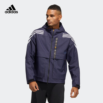 阿迪达斯adidas外套男春秋新款运动服梭织防风连帽夹克he9905he05