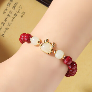 rlrey龙年好运手链女款纯银本命年天然红朱砂手串生肖龙饰品送女友礼