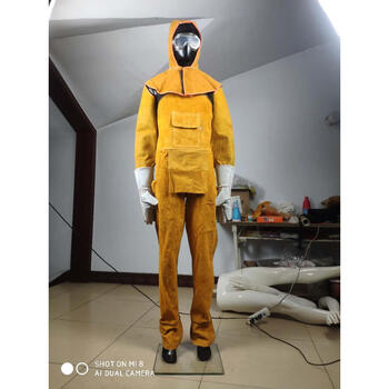 牛皮电焊工防护工作服氩弧焊接分腿围裙反穿衣防烫隔热耐高温劳保