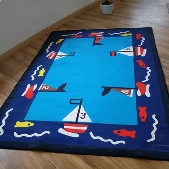 儿童地毯幼儿园地毯早教中心儿童阅读区宝宝游戏卡通动物地毯 小帆船