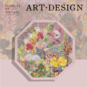 鹿珞钛银防晒伞复古油画遮阳伞防紫外线女全自动晴雨两用伞高颜值 钛