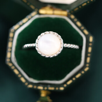 老凤祥官方旗舰店韩国直运百搭个性幸运石小众百搭戒指指环日韩戒指