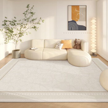 VIERUODIS沙发边地毯客厅地毯2024新款法式轻奢感卧室奶油风沙发可擦免洗 A-寄云 120x160cm【免洗即用 易于打理】