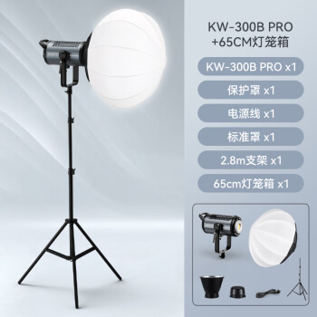 图立方KW-300BPRO大功率300W直播补光灯拍摄补光灯柔光灯演播室摄影广告影视补光灯便携补光灯拍照补光灯 双灯套装（送2.8米支架2个+柔光箱2个）