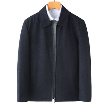 七匹狼爸爸装秋冬季加绒加厚外套中老年男士上衣爷爷装保暖夹克衫深灰